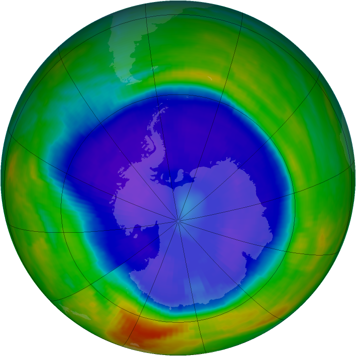 Antarctic ozone map for 15 September 1998